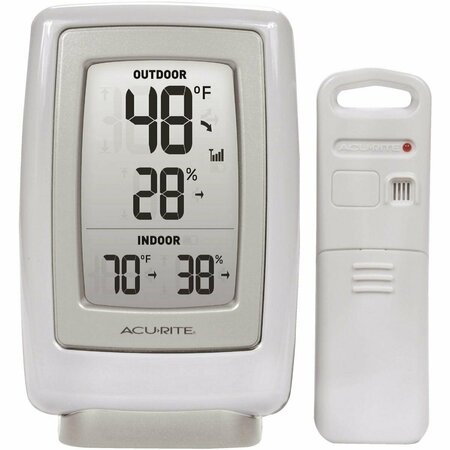 ACURITE 3-1/2in. W x 5-1/2in. H Plastic Wireless Indoor & Outdoor Thermometer & Humidity Gauge 00611A3